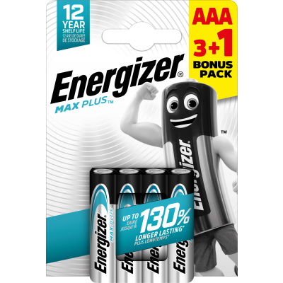 Energizer Baterie Max Plus AAA mikrotužková baterie, 3+1 ks